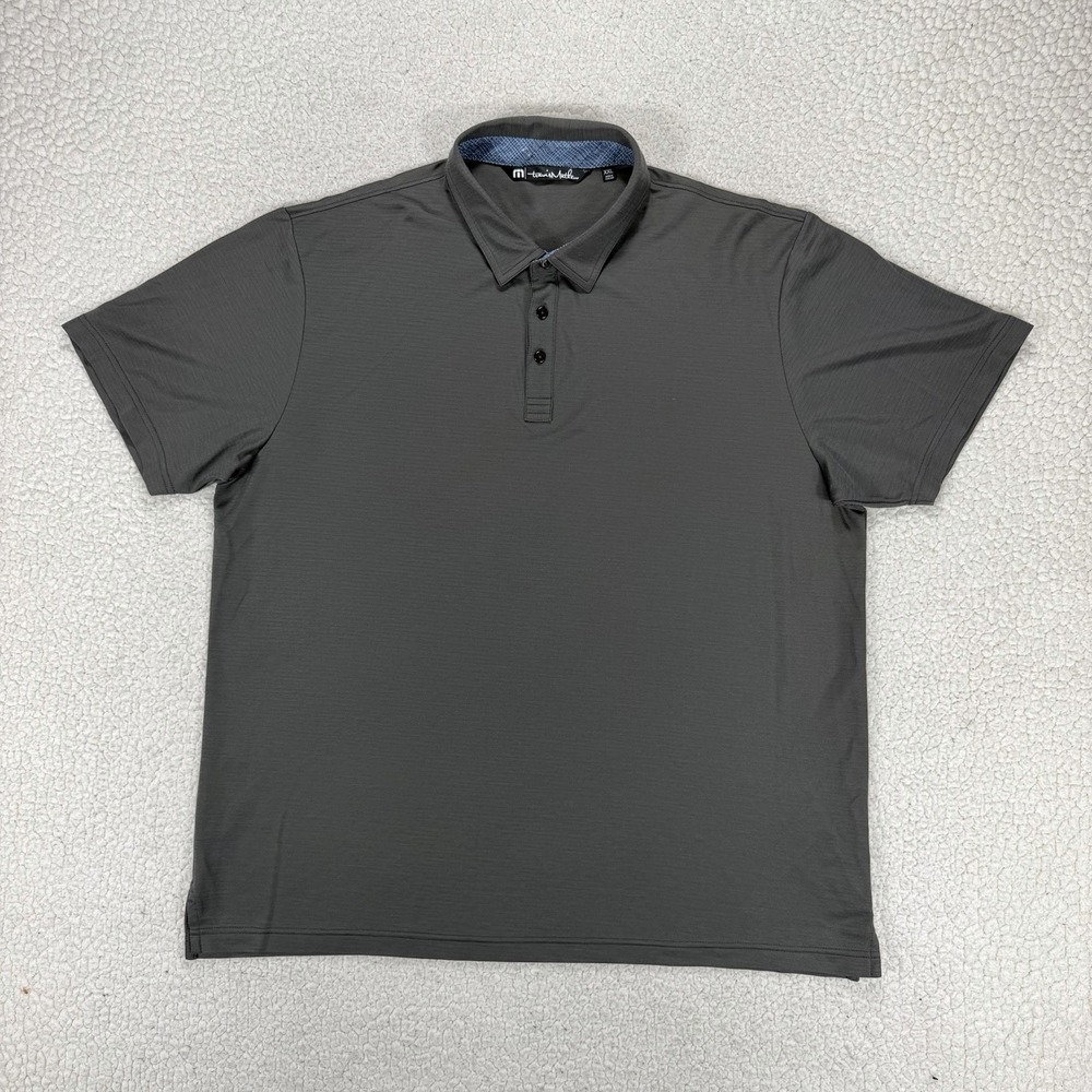Travis Mathew Polo Shirt Mens 2XL Gray Performance Golf Smart Casual Athleisure
